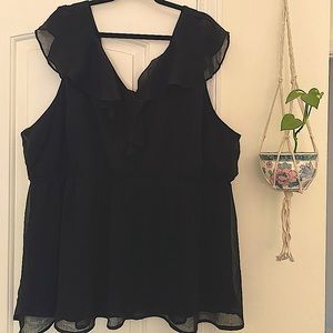 Torrid Black Ruffle Blouse Size 4